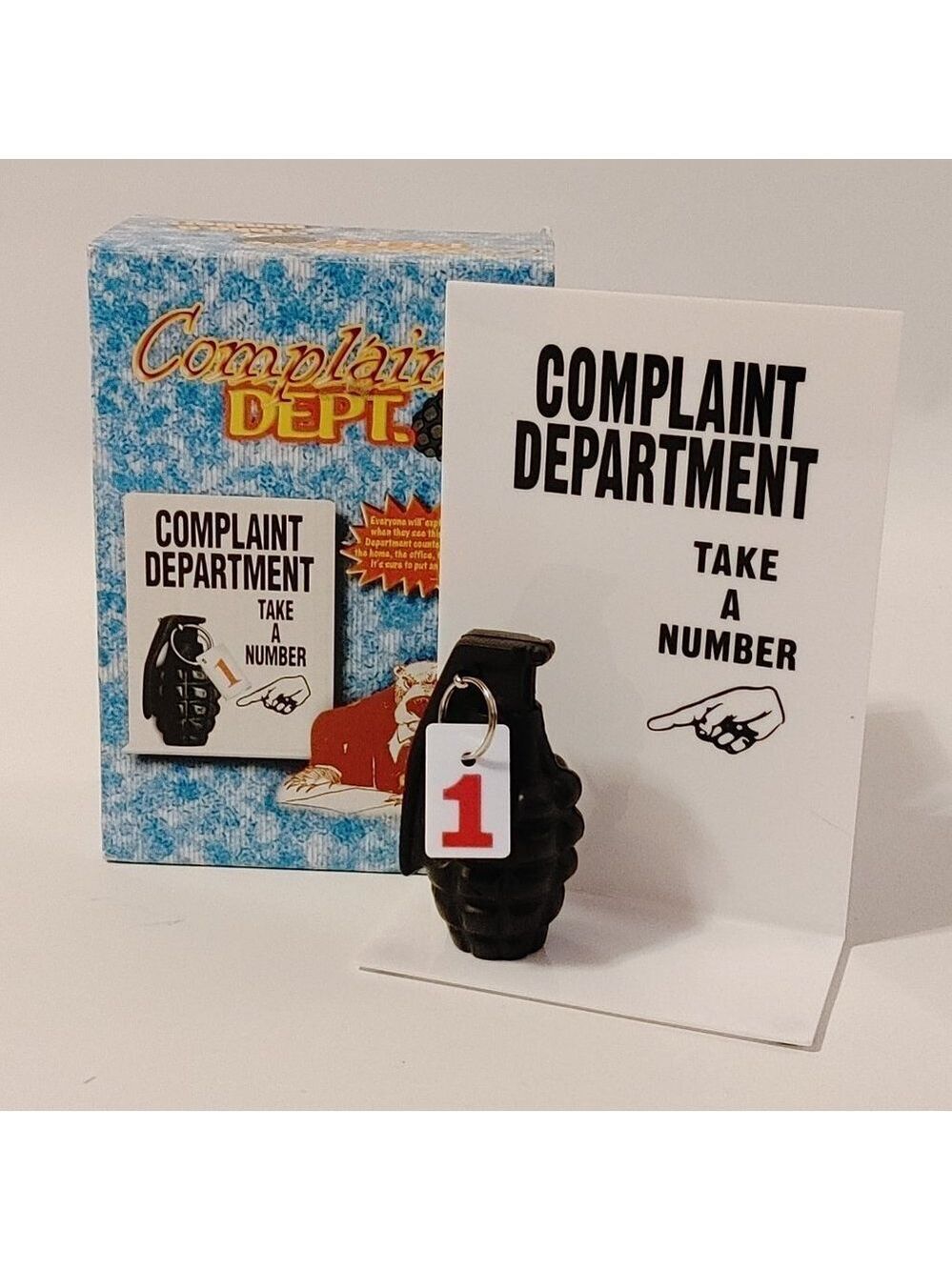 Complaint Department Take A Number Grenade Novelty Funny Gag Gift Item OPEN BOX